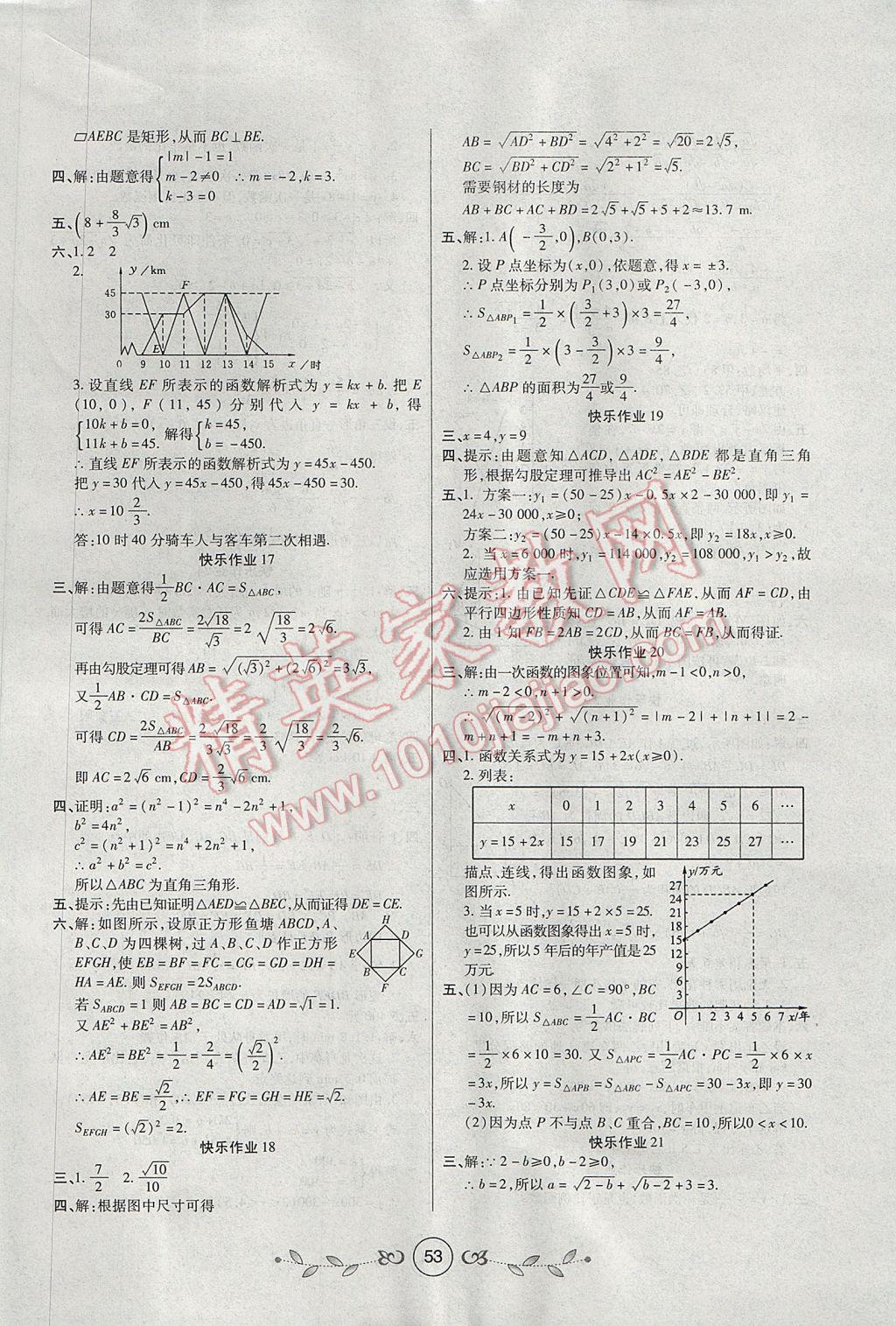 2017年書香天博暑假作業(yè)八年級(jí)數(shù)學(xué)人教版西安出版社 參考答案第3頁