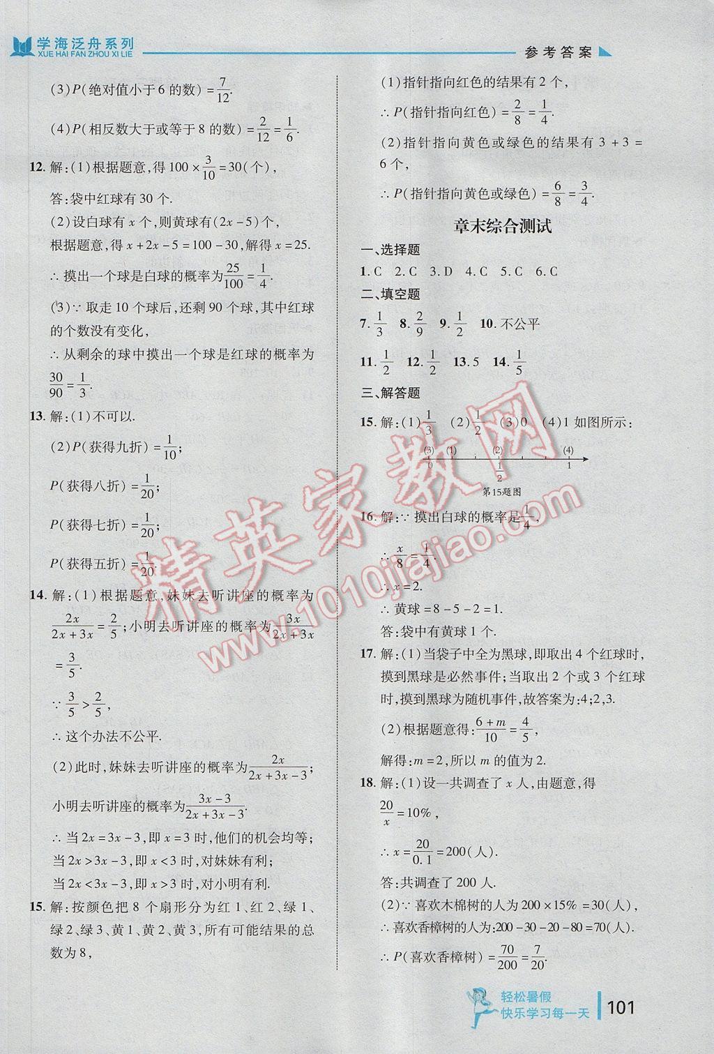 2017年轻松暑假复习加预习七年级升八年级数学 参考答案第9页