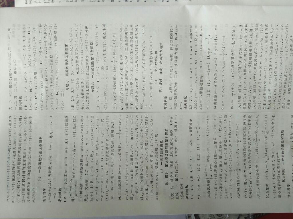 2017年黃岡金牌之路練闖考八年級數(shù)學(xué)上冊北師大版 參考答案第20頁