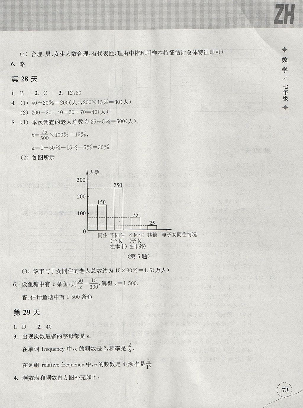 2017年暑假作業(yè)本七年級數(shù)學(xué)浙教版浙江教育出版社 參考答案第12頁