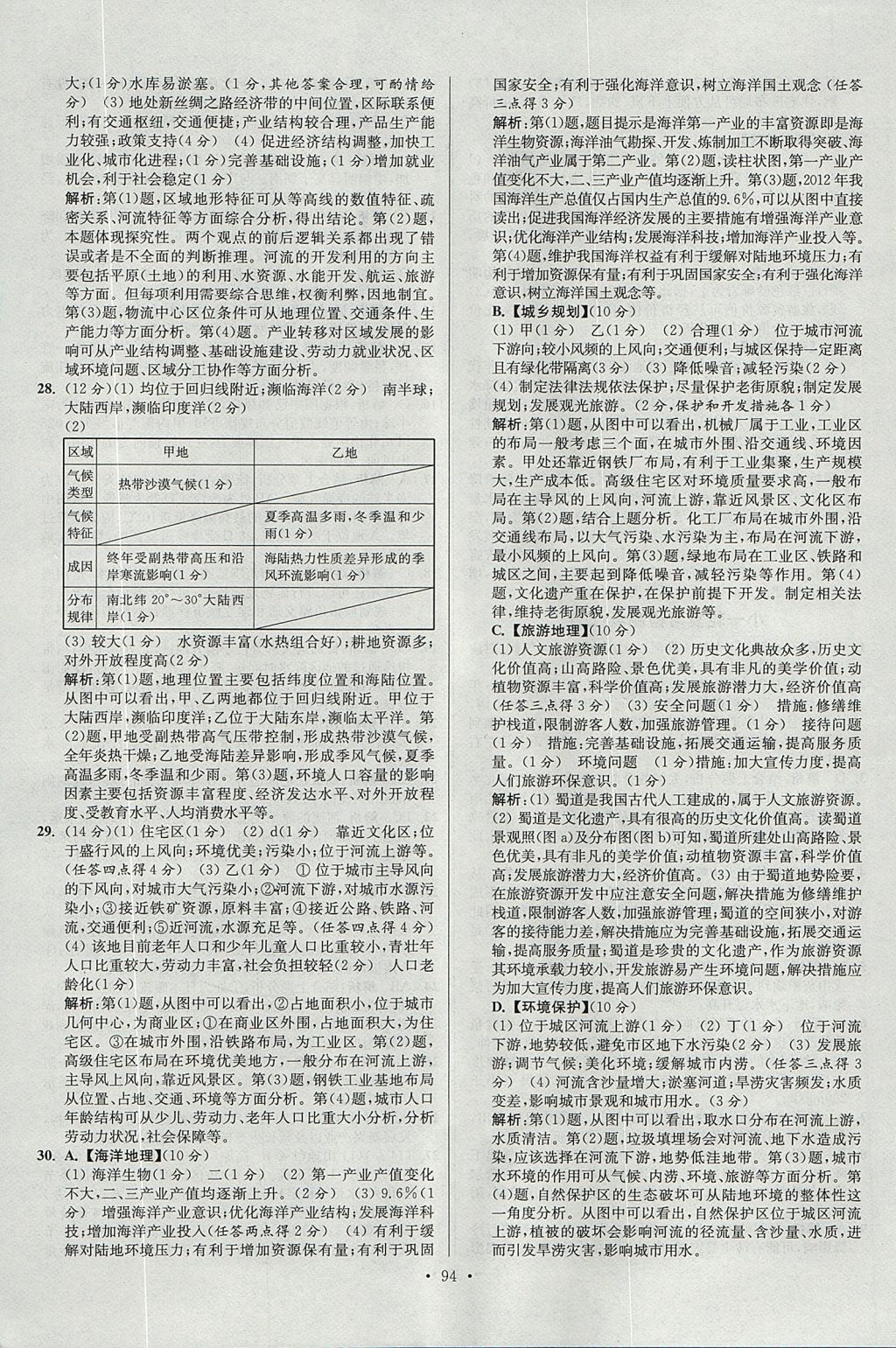 2017年南方凤凰台假期之友暑假作业高二年级地理 参考答案第16页