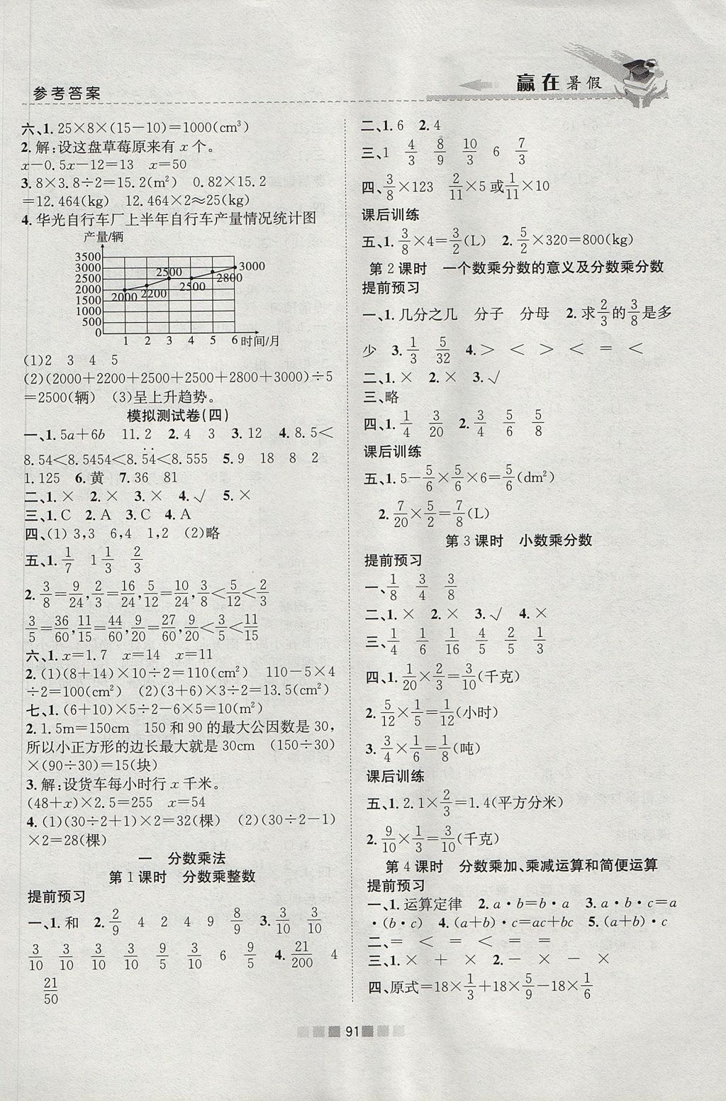 2017年贏在暑假銜接教材5升6數(shù)學人教版 參考答案第7頁