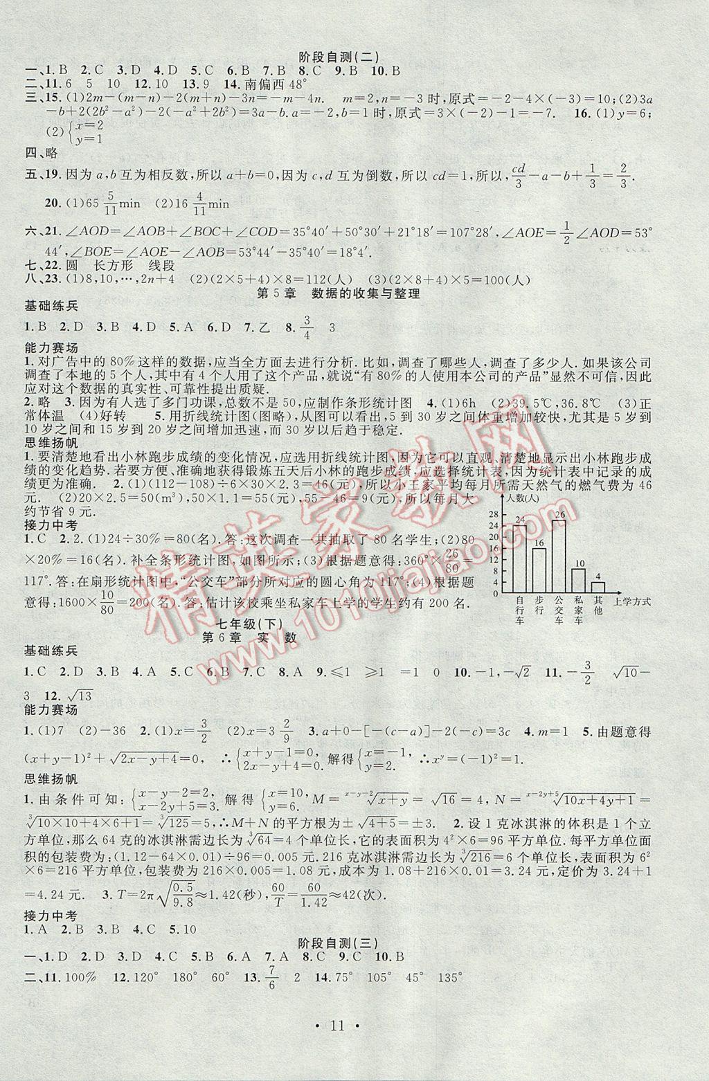 2017年新活力总动员暑七年级数学沪科版 参考答案第3页