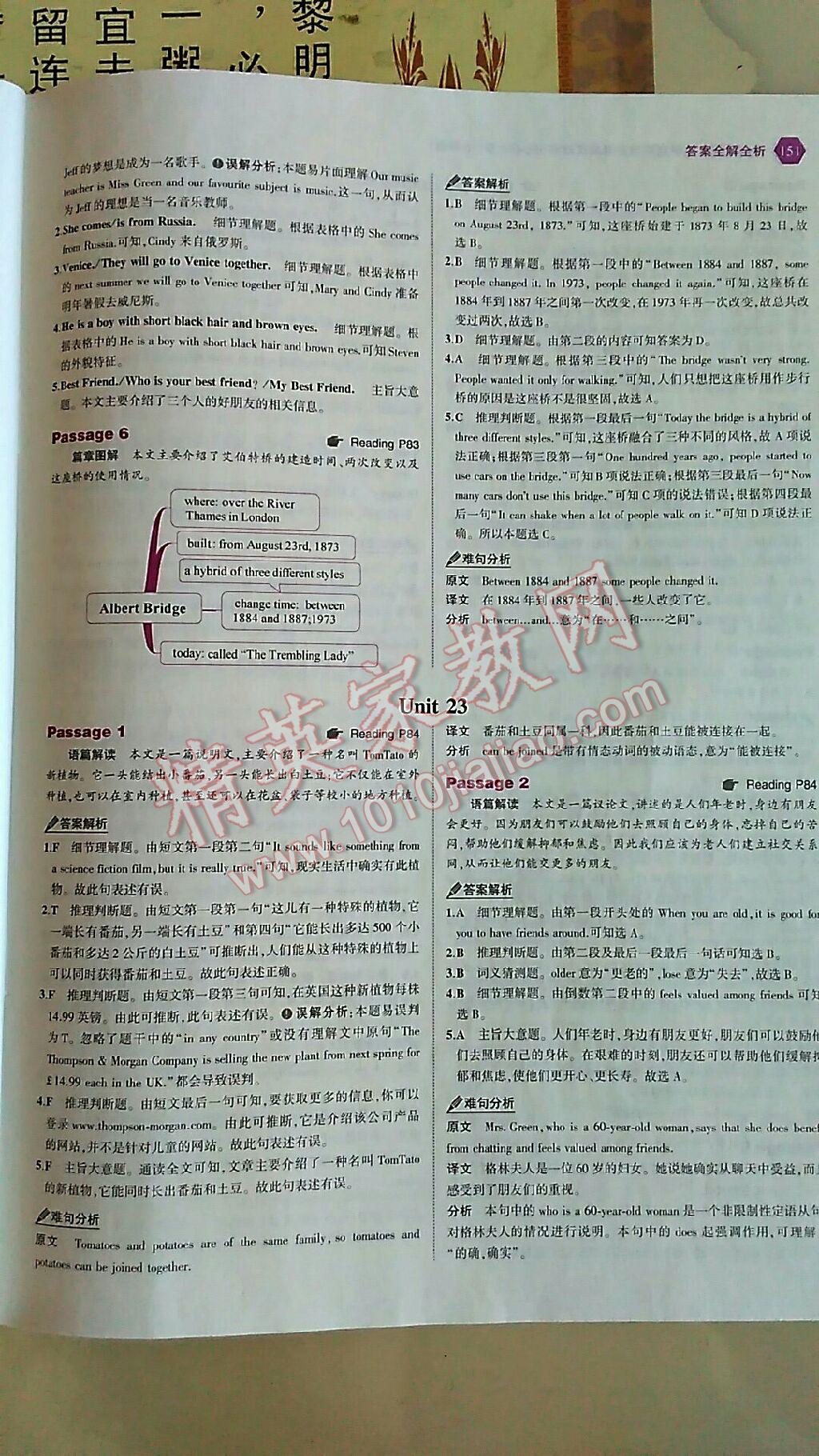 2017年53English七年級英語完形填空與閱讀理解150加50篇 參考答案第2頁