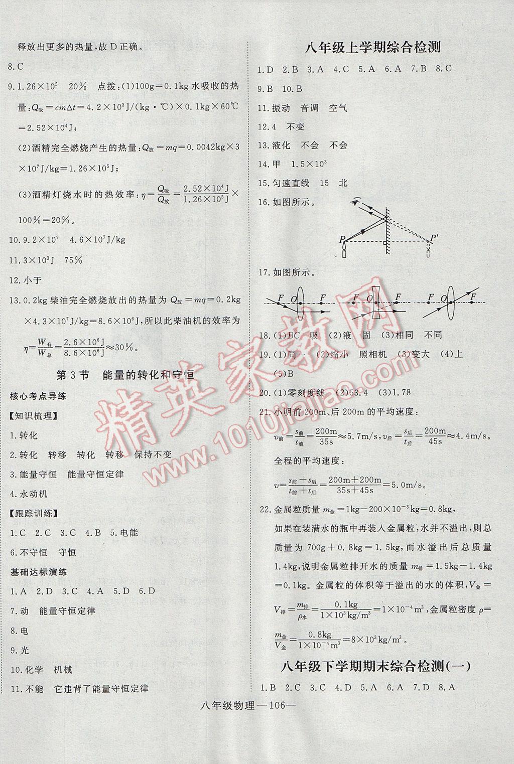 2017年時(shí)習(xí)之期末加暑假八年級物理人教版 參考答案第14頁