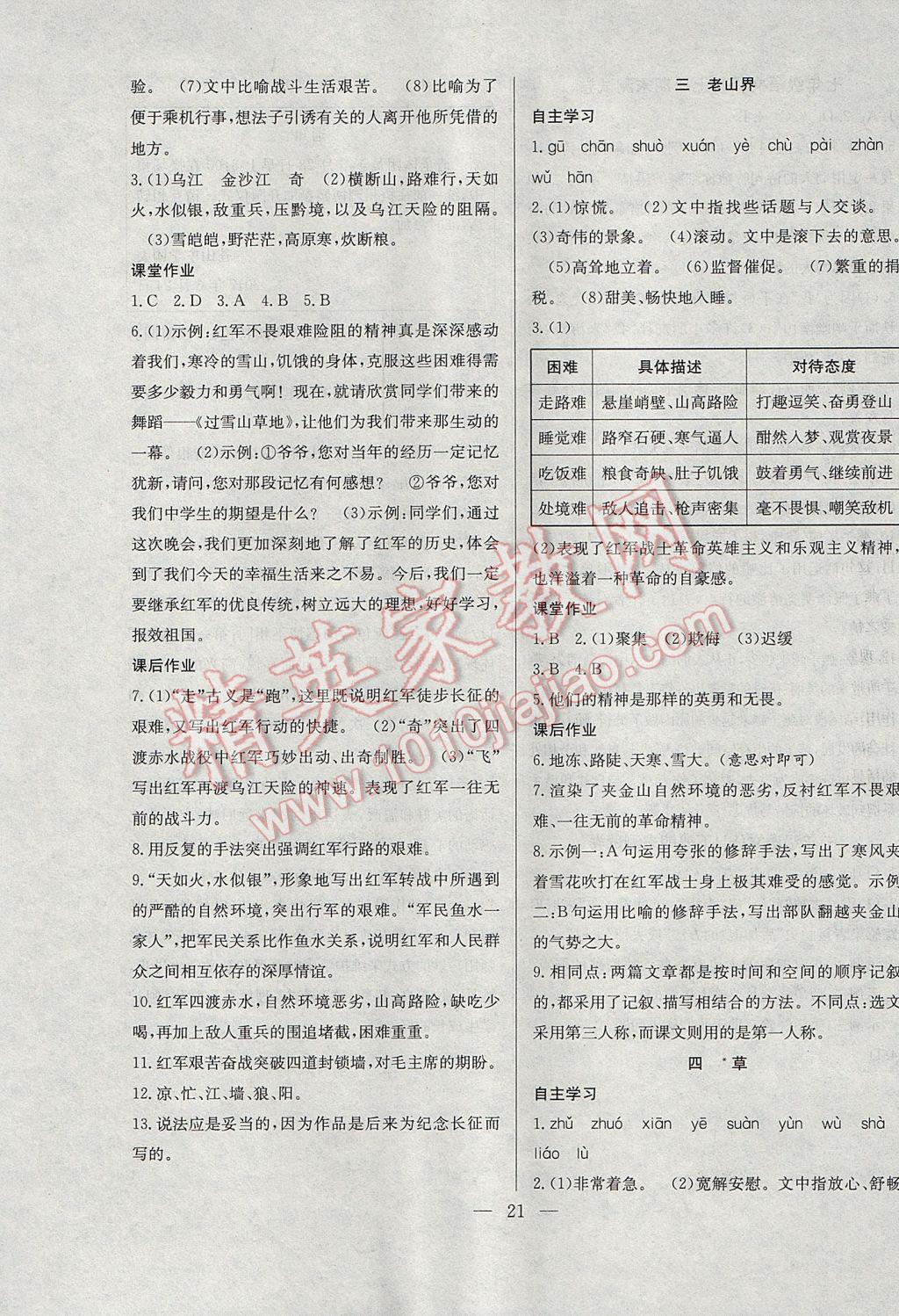 2017年德華書業(yè)暑假訓(xùn)練營(yíng)學(xué)年總復(fù)習(xí)七年級(jí)語文蘇教版 參考答案第13頁