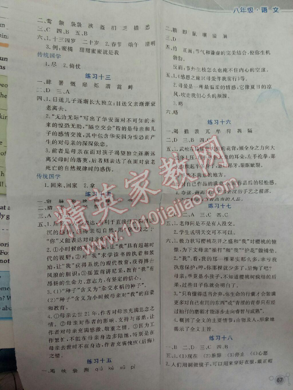 2017年暑假活動實踐與思考八年級 參考答案第3頁