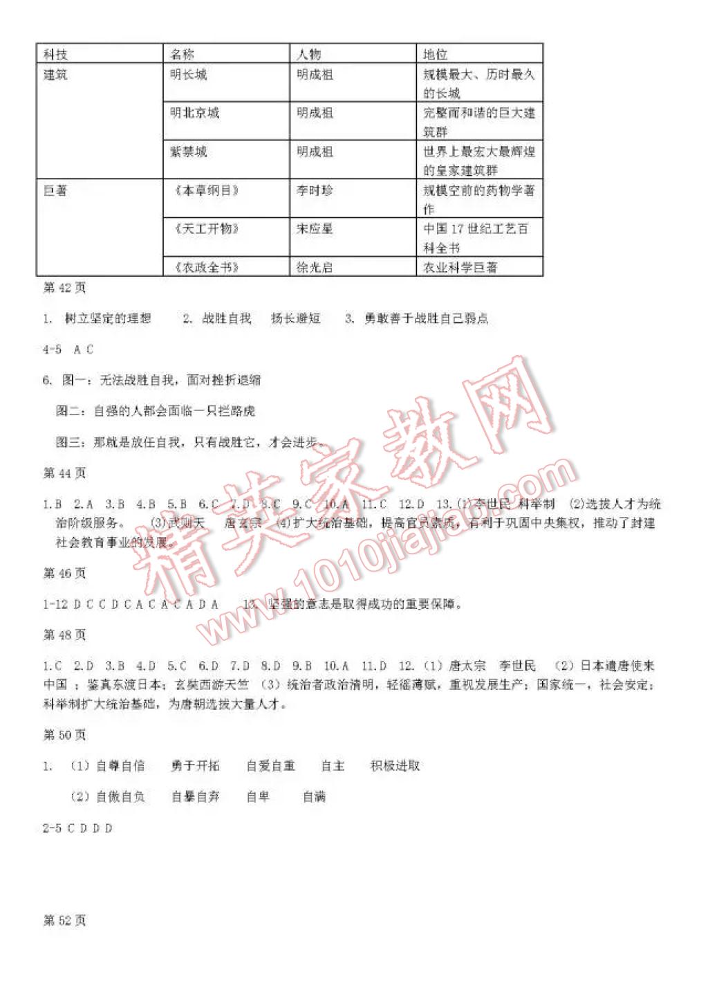 2017年暑假Happy假日七年级综合七台河专用 参考答案第2页