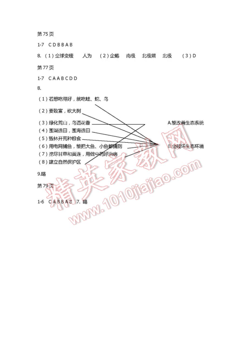 2017年暑假Happy假日七年級(jí)綜合五四制雞西專用 參考答案第6頁(yè)