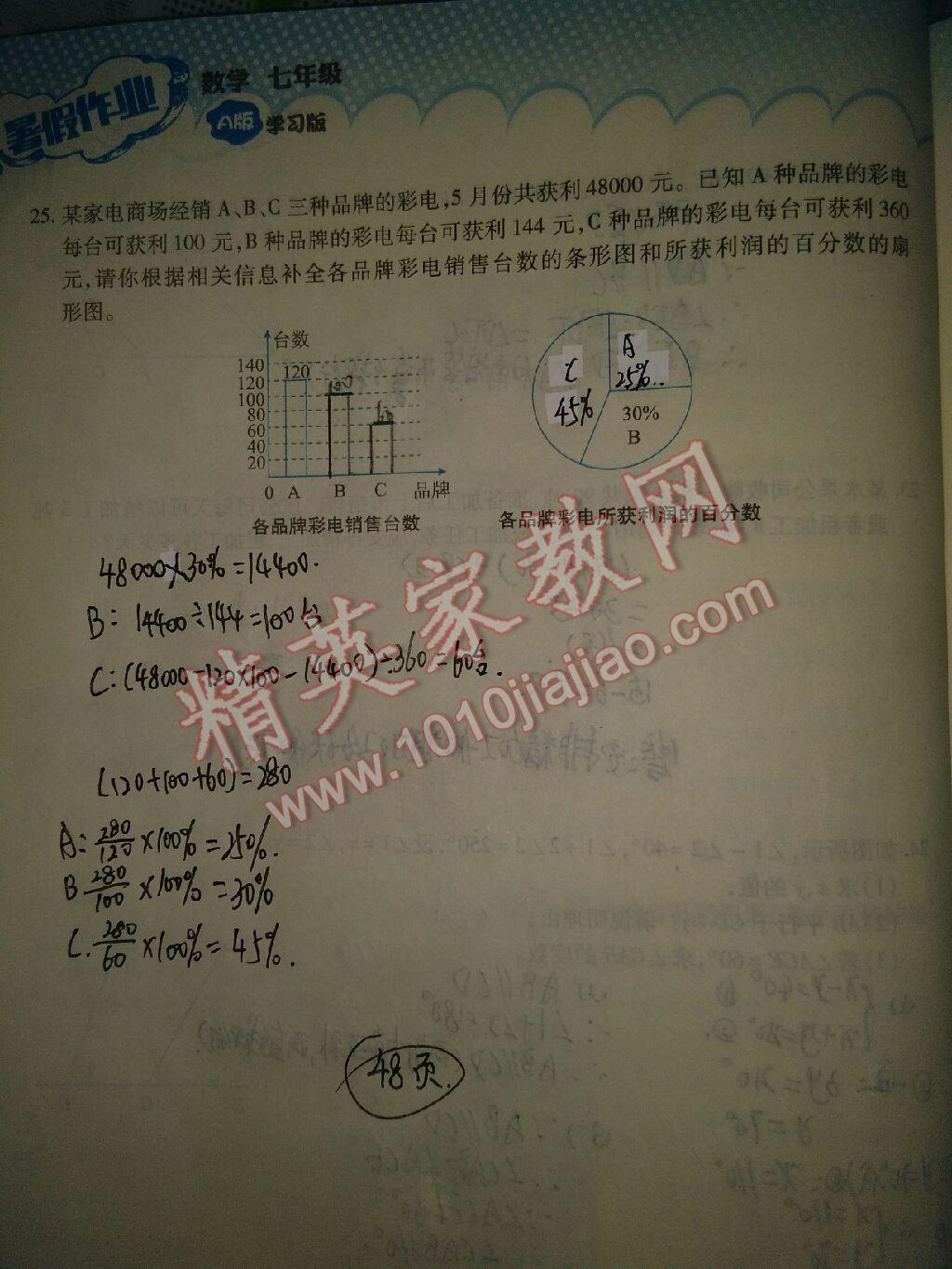 2017年暑假作業(yè)七年級(jí)數(shù)學(xué)人教版教育科學(xué)出版社 參考答案第1頁(yè)