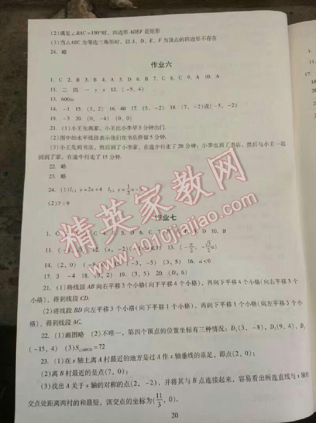 2017年暑假生活八年级数学物理思想品德湖南少年儿童出版社 参考答案第11页