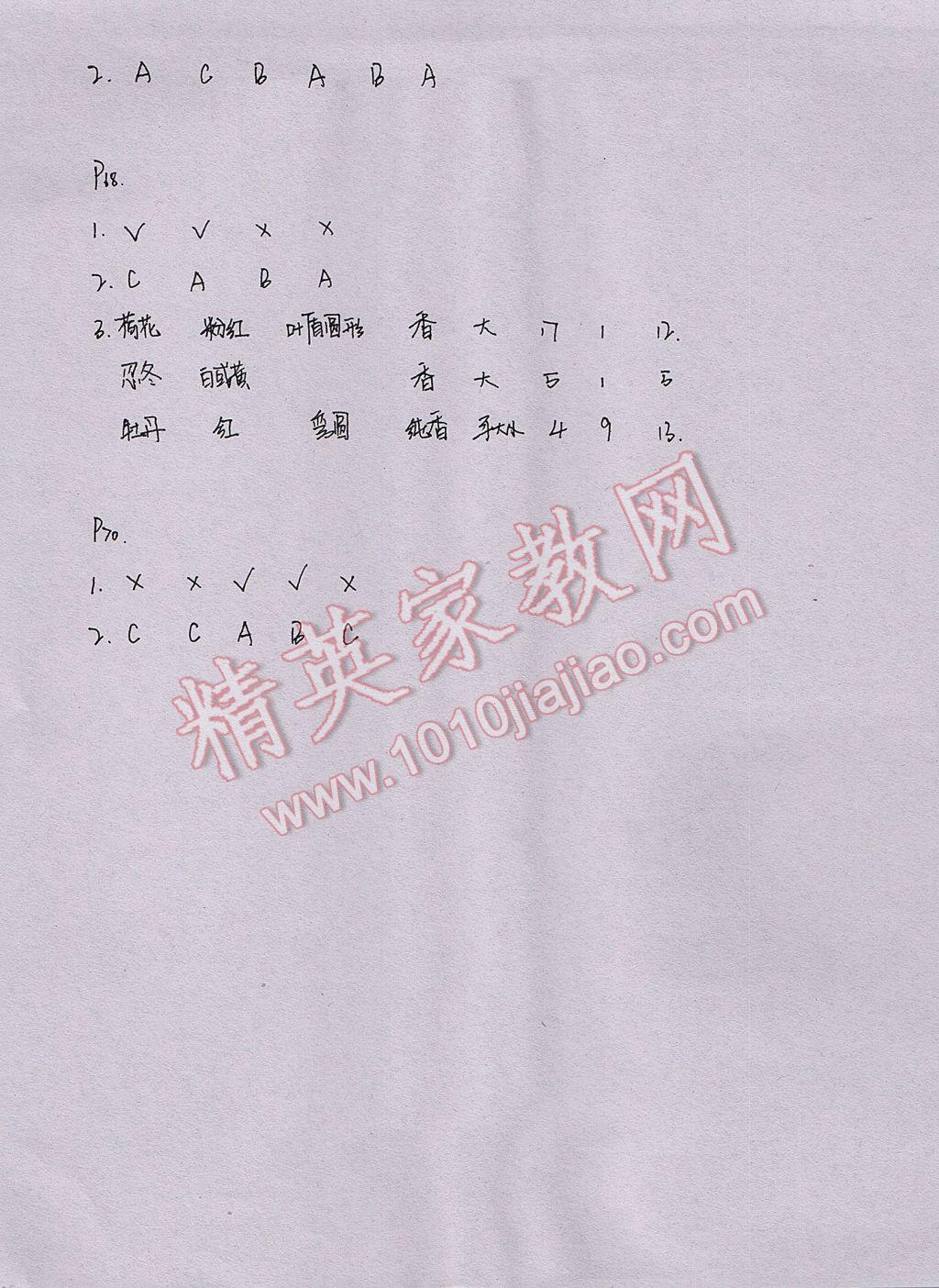 2017年暑假作業(yè)本四年級(jí)數(shù)學(xué)科學(xué)教科版浙江教育出版社 參考答案第20頁