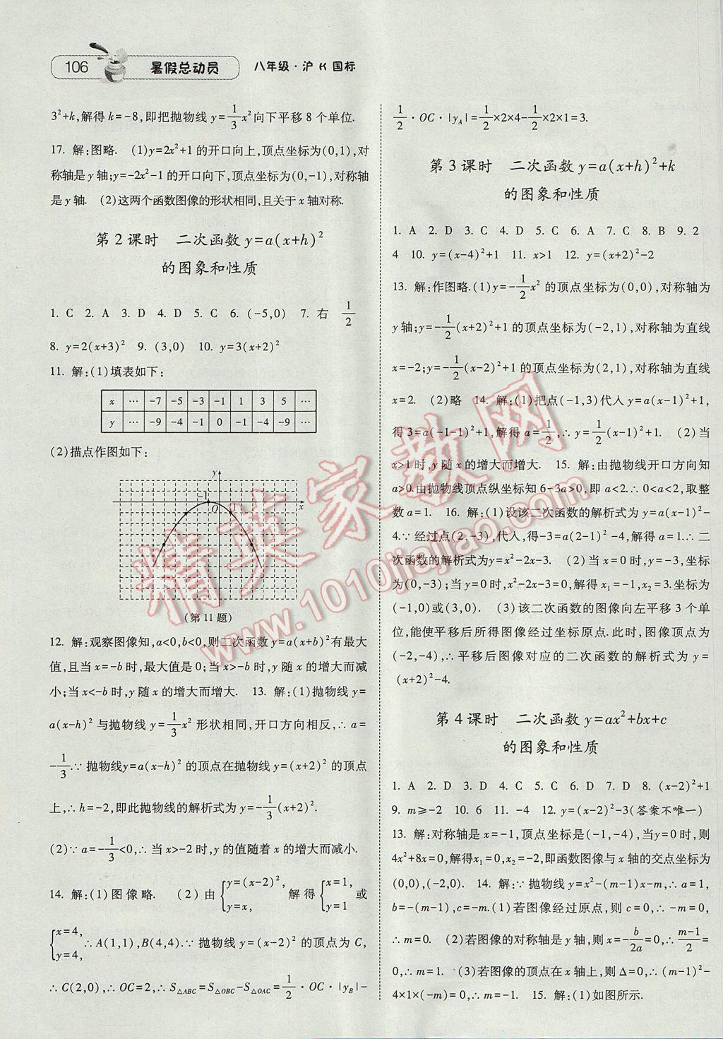 2017年暑假總動(dòng)員8年級(jí)升9年級(jí)數(shù)學(xué)滬科版寧夏人民教育出版社 參考答案第16頁