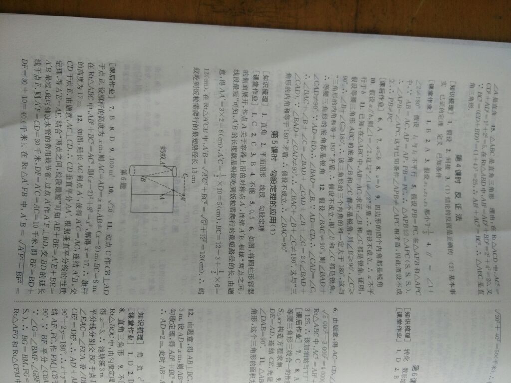 2017年通城学典课时作业本八年级数学上册华师大版 参考答案第15页