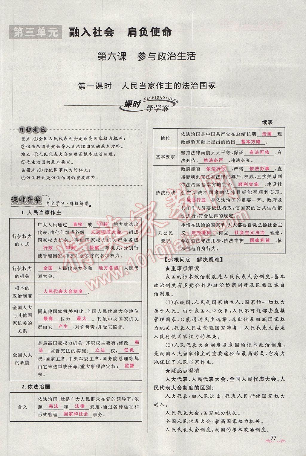 2017年奪冠百分百新導(dǎo)學(xué)課時(shí)練九年級(jí)思想品德全一冊(cè)人教版 第三單元第27頁