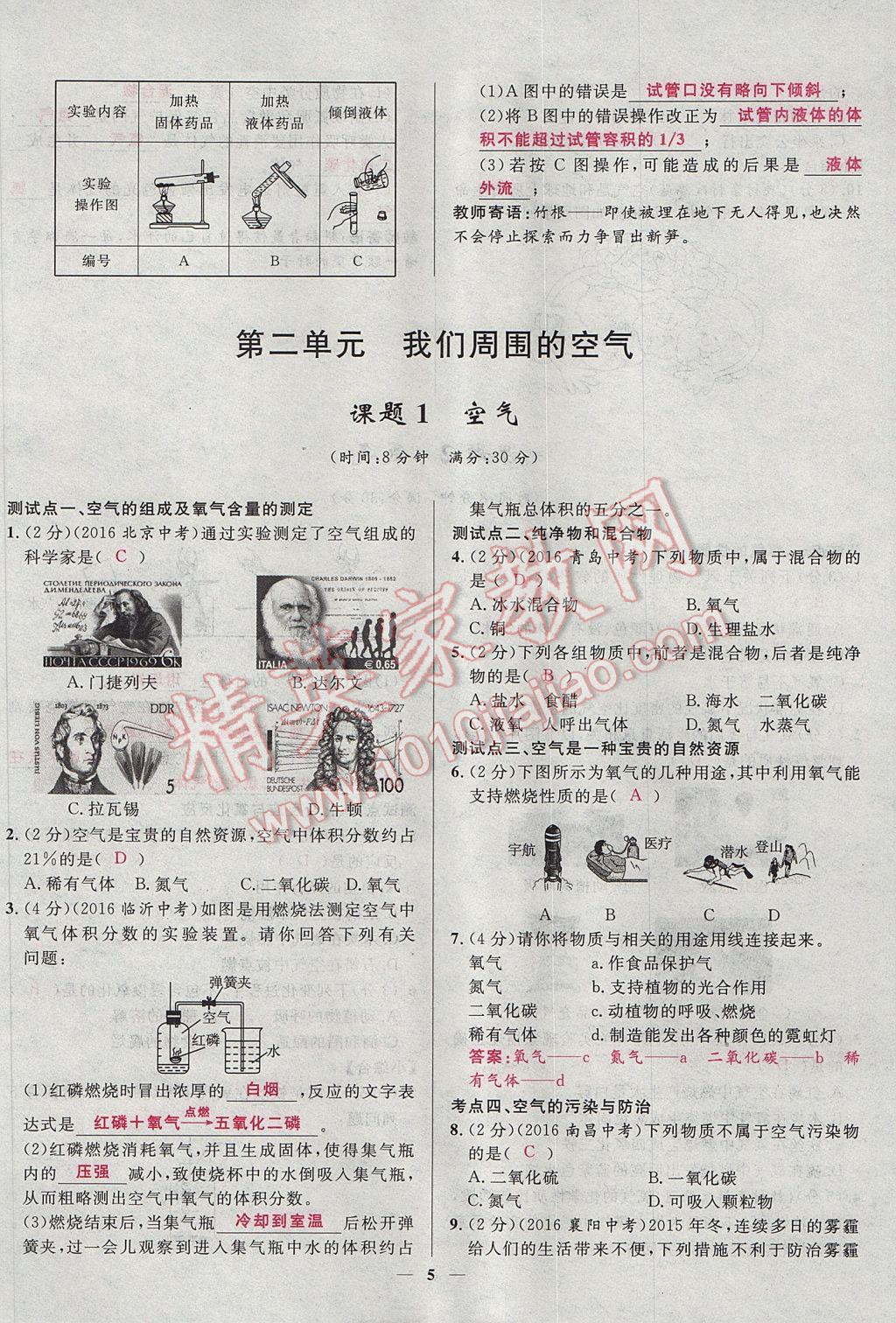 2017年奪冠百分百新導(dǎo)學(xué)課時(shí)練九年級(jí)化學(xué)上冊(cè)人教版 堂堂清課堂檢測(cè)第5頁(yè)