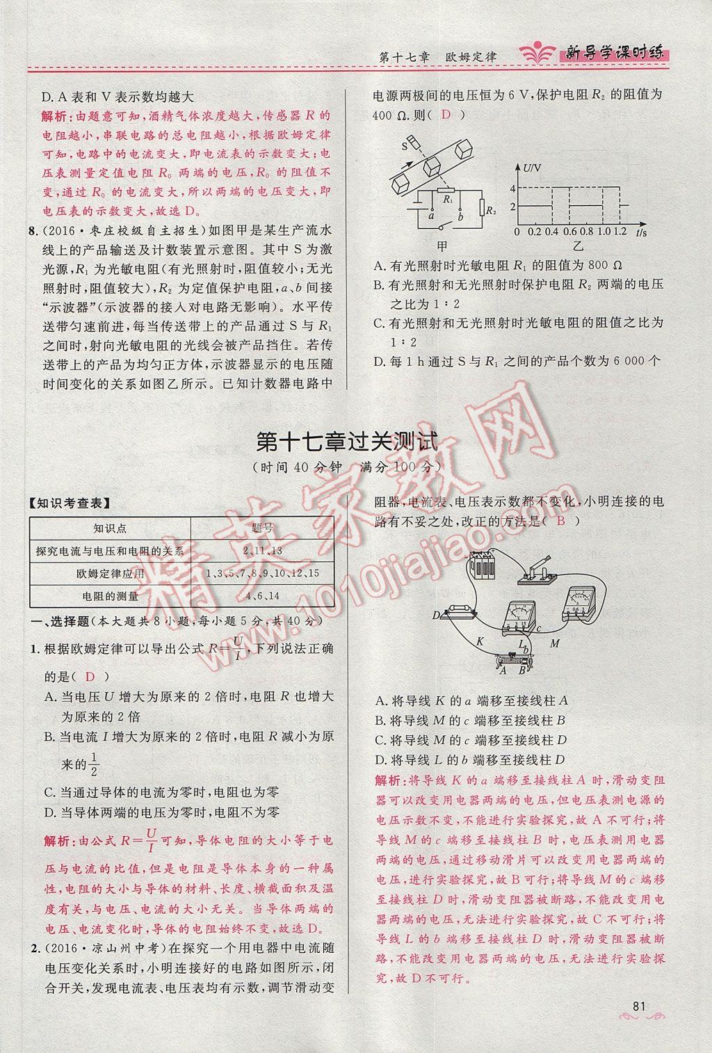 2017年奪冠百分百新導(dǎo)學(xué)課時練九年級物理全一冊人教版 第十七章 歐姆定律第111頁