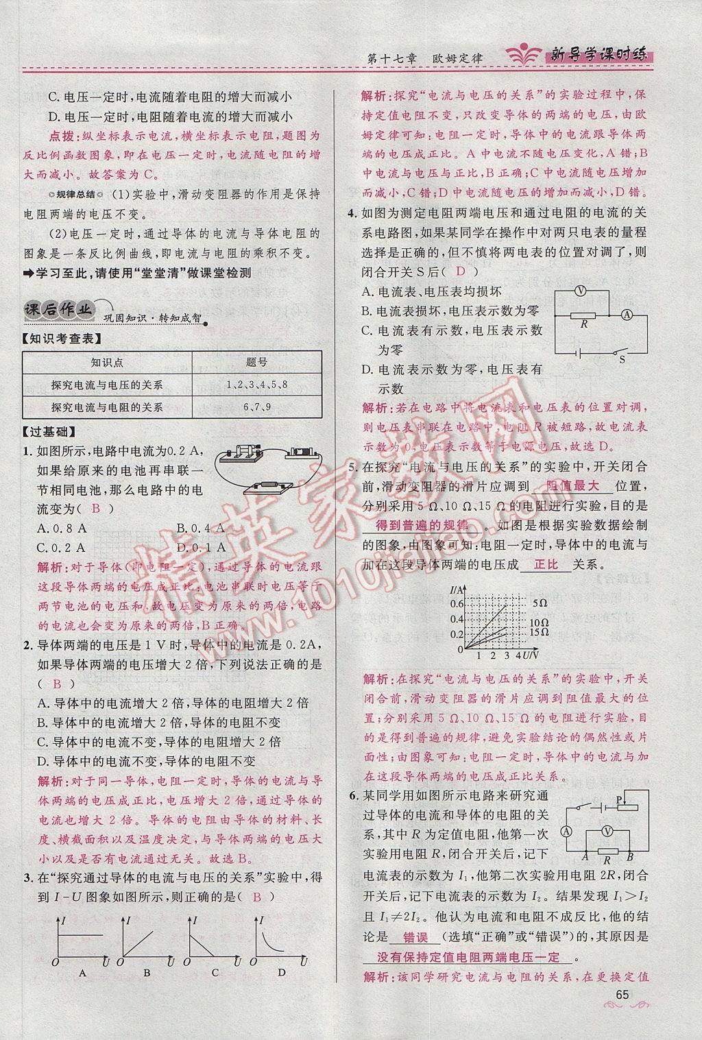 2017年夺冠百分百新导学课时练九年级物理全一册人教版 第十七章 欧姆定律第95页