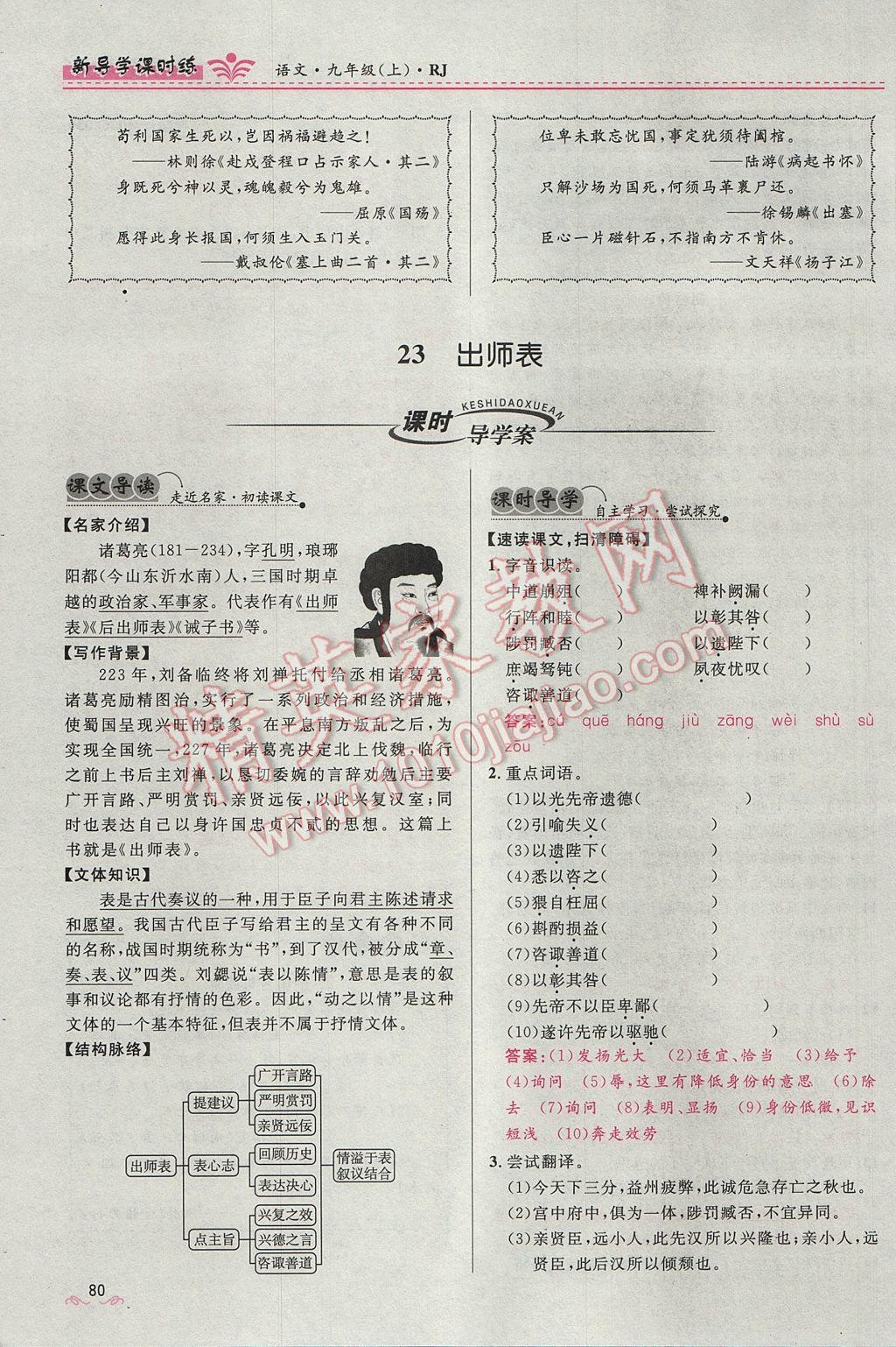 2017年奪冠百分百新導(dǎo)學(xué)課時(shí)練九年級(jí)語(yǔ)文上冊(cè)人教版 第六單元第64頁(yè)