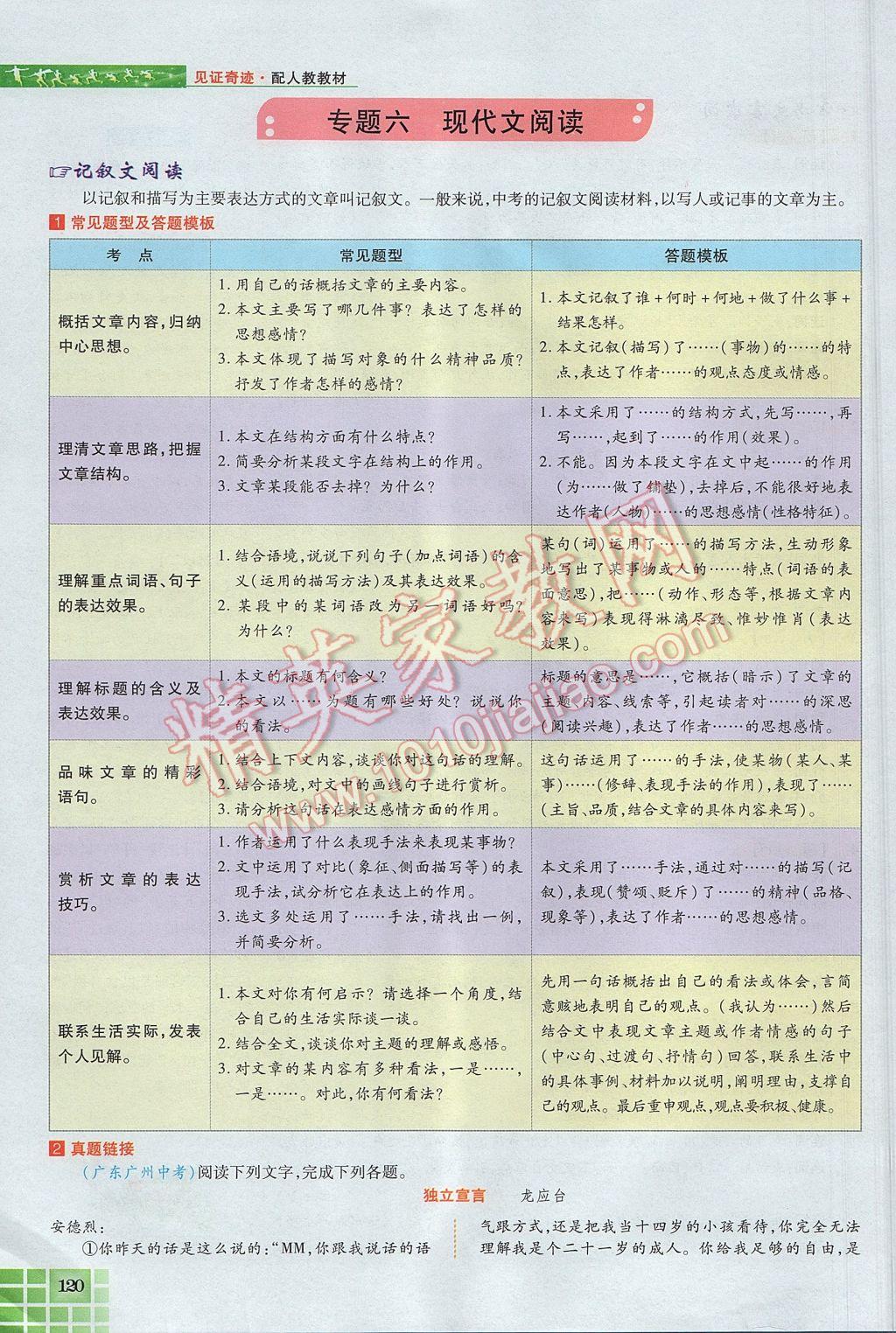 2017年見證奇跡英才學(xué)業(yè)設(shè)計(jì)與反饋九年級(jí)語(yǔ)文上冊(cè)人教版 語(yǔ)文知識(shí)專題第148頁(yè)