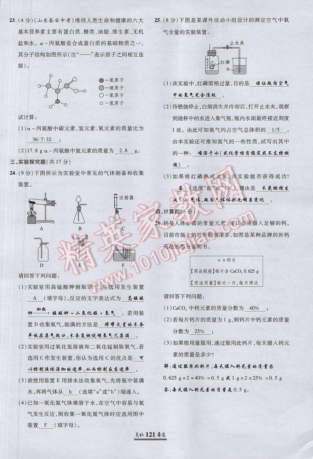 2017年見證奇跡英才學(xué)業(yè)設(shè)計與反饋九年級化學(xué)上冊人教版 單元測試卷第20頁