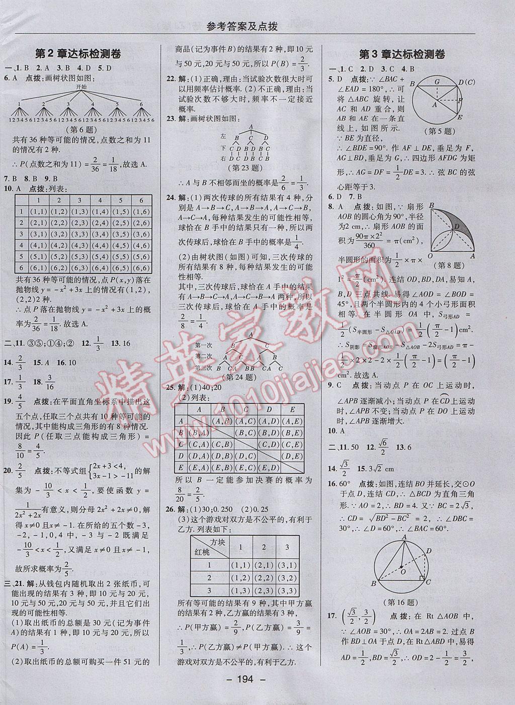 2017年綜合應(yīng)用創(chuàng)新題典中點(diǎn)九年級數(shù)學(xué)全一冊浙教版 參考答案第2頁