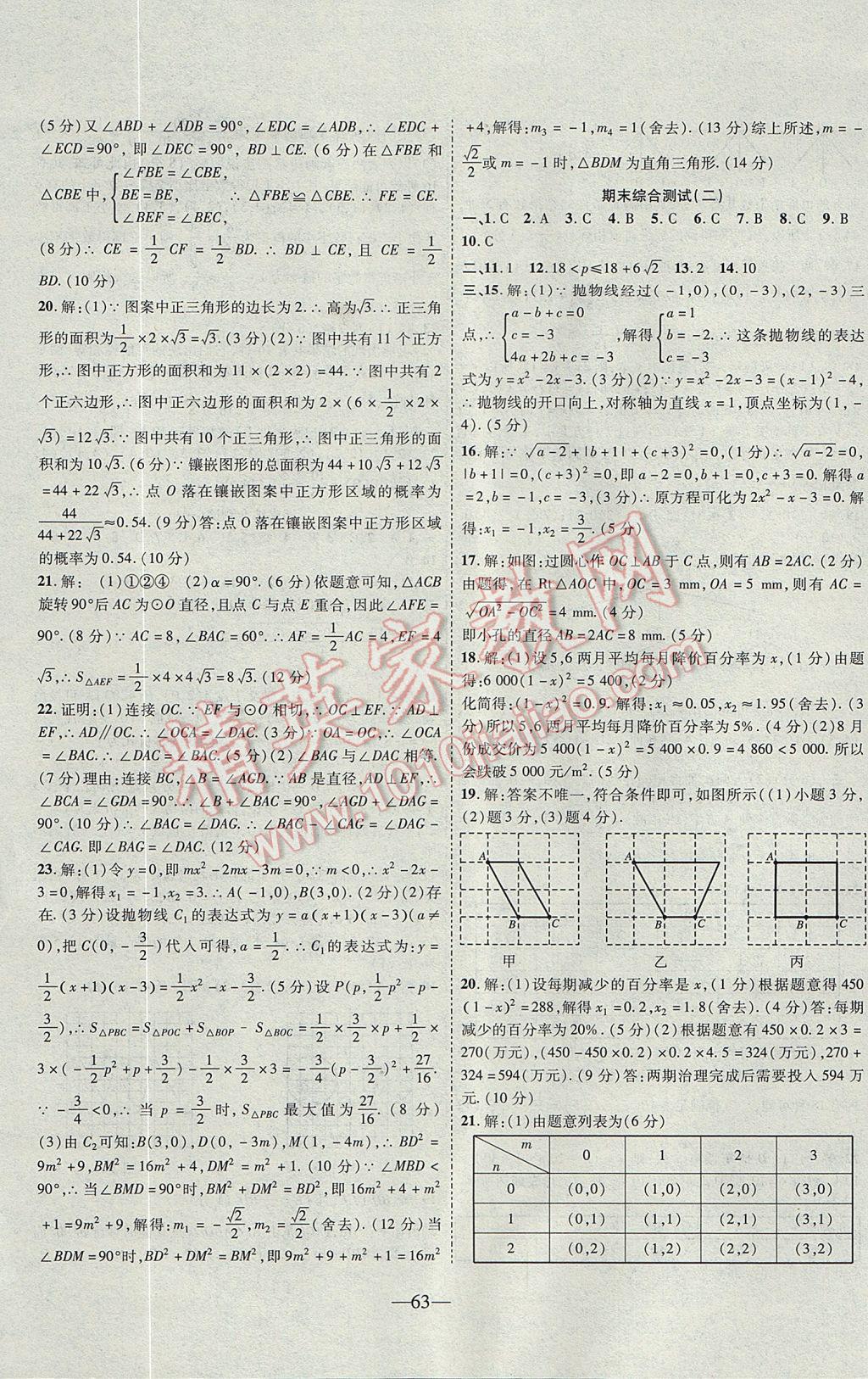 2017年新課程成長資源課時(shí)精練九年級數(shù)學(xué)上冊人教版 參考答案第31頁