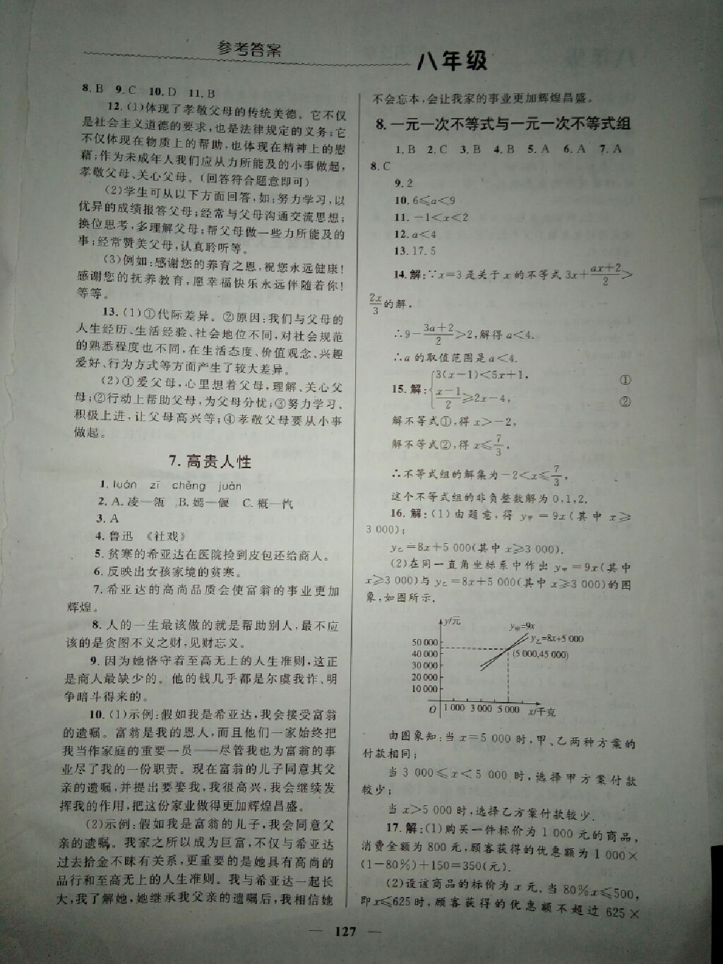 2017年暑假生活八年級合訂本北京師范大學(xué)出版社 參考答案第14頁