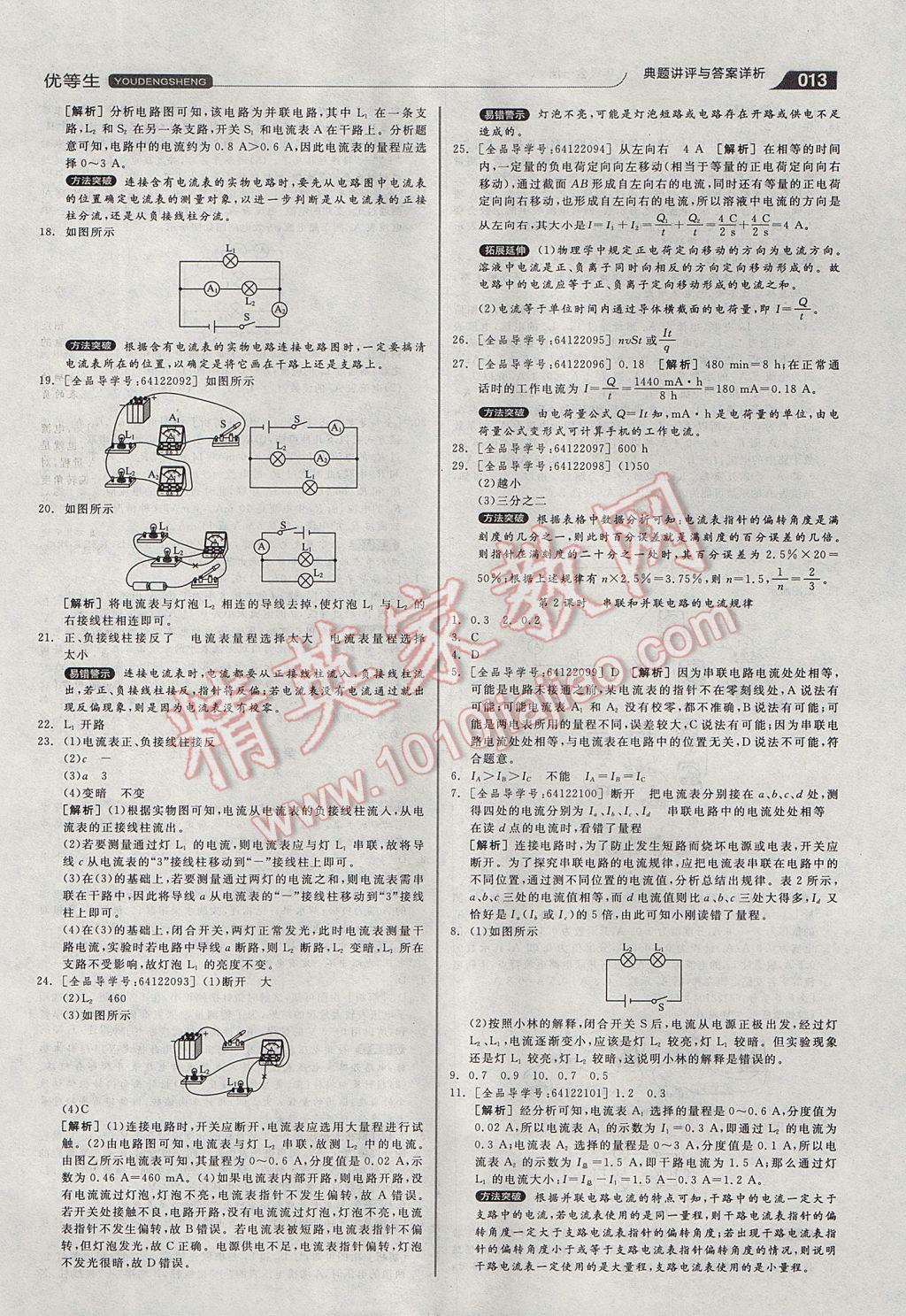 2017年全品優(yōu)等生同步作業(yè)加專題訓(xùn)練九年級(jí)物理全一冊(cè)滬科版 參考答案第13頁