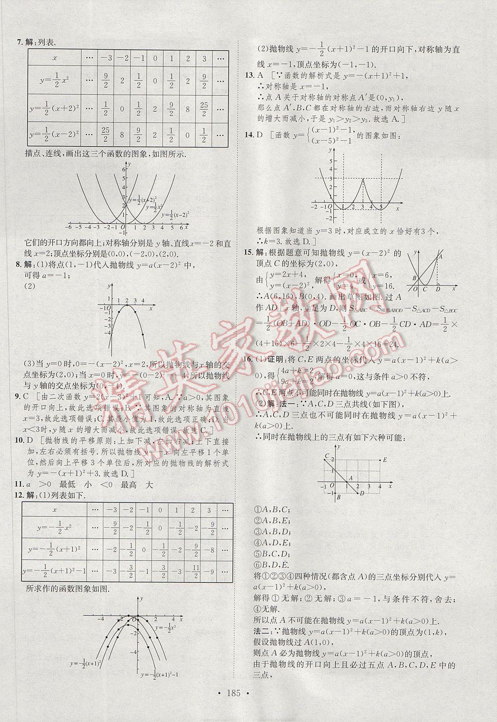 2017年思路教練同步課時(shí)作業(yè)九年級(jí)數(shù)學(xué)全一冊(cè)滬科版 參考答案第4頁(yè)