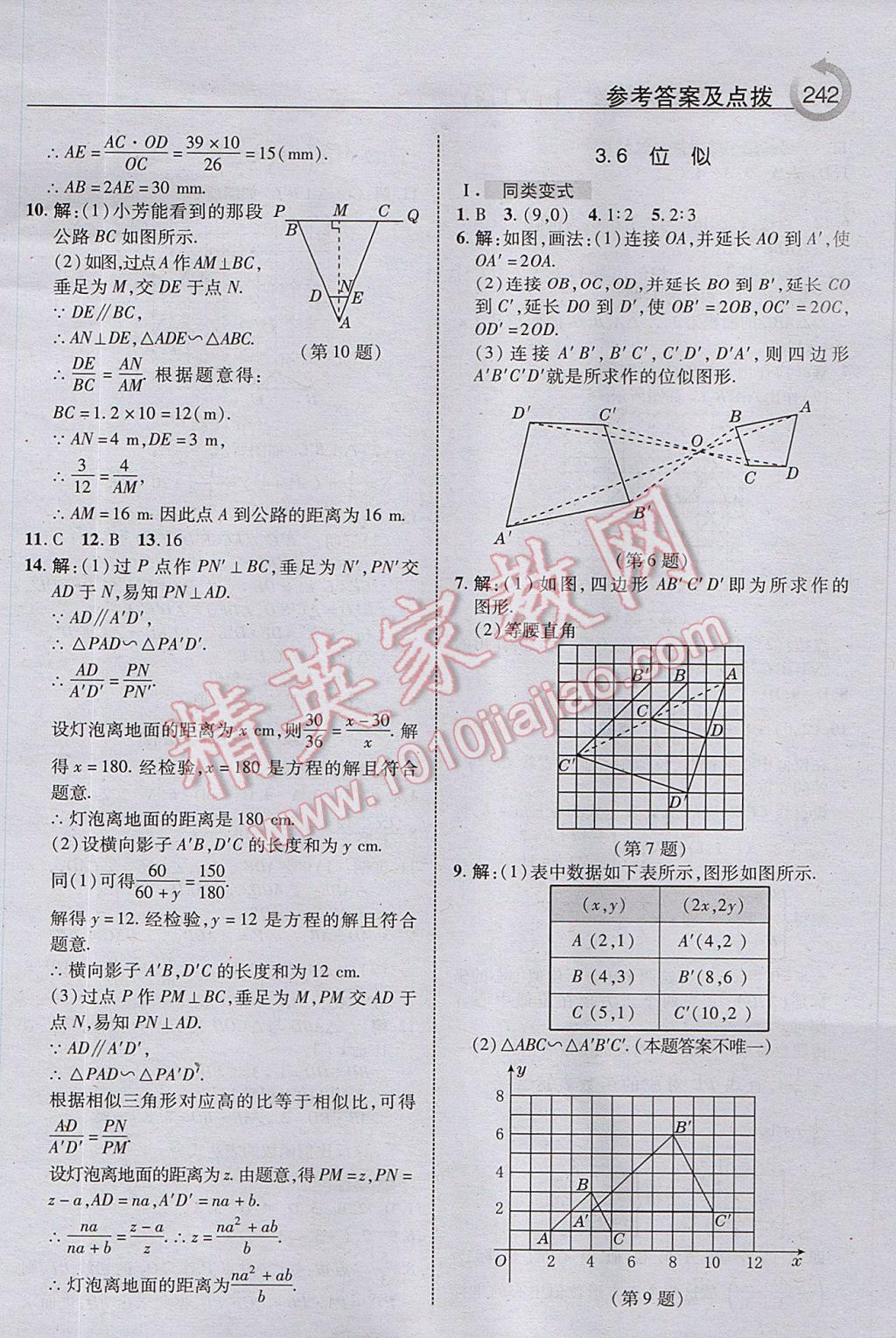 2017年特高級(jí)教師點(diǎn)撥九年級(jí)數(shù)學(xué)上冊(cè)湘教版 參考答案第20頁(yè)