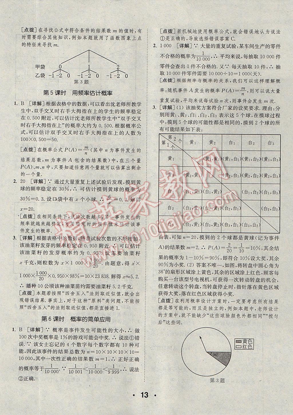 2017年通城學(xué)典初中數(shù)學(xué)提優(yōu)能手九年級(jí)全一冊(cè)浙教版 參考答案第13頁(yè)