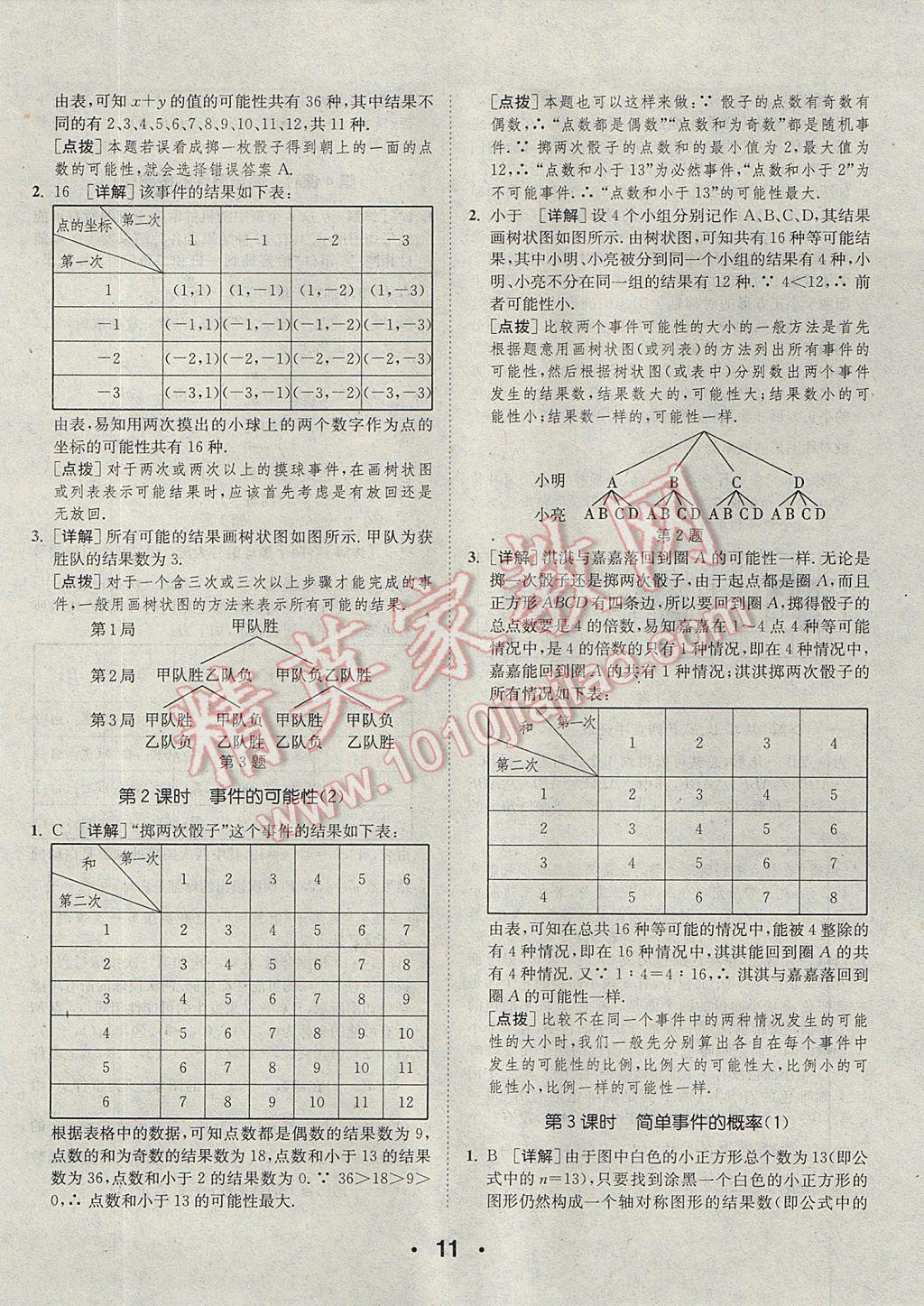 2017年通城學(xué)典初中數(shù)學(xué)提優(yōu)能手九年級全一冊浙教版 參考答案第11頁