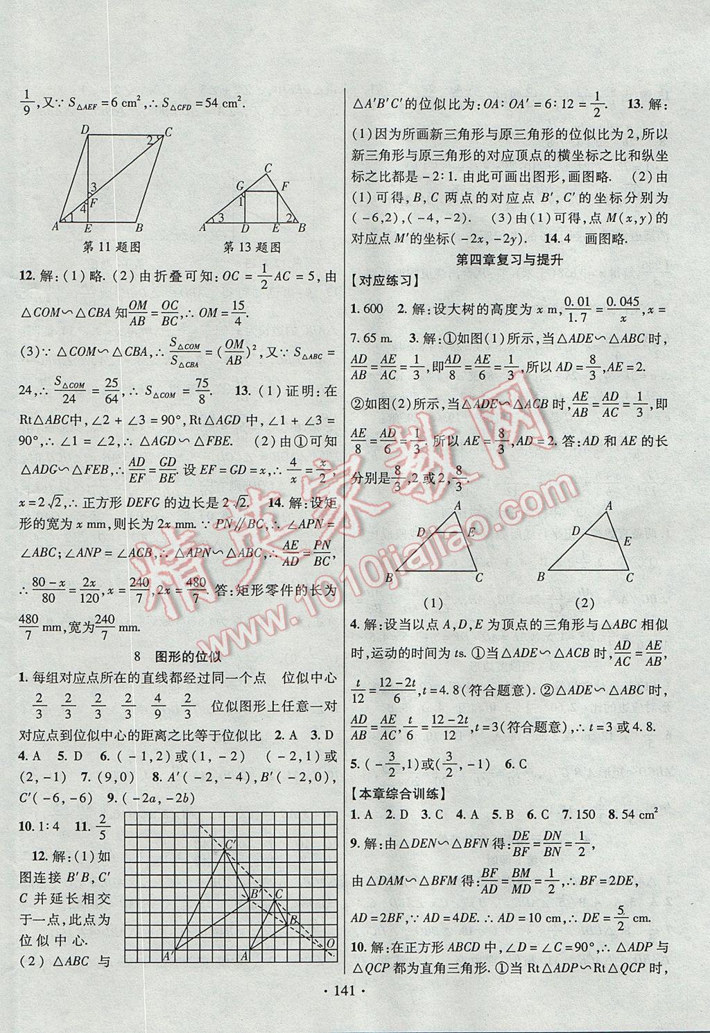 2017年暢優(yōu)新課堂九年級數(shù)學上冊北師大版 參考答案第12頁