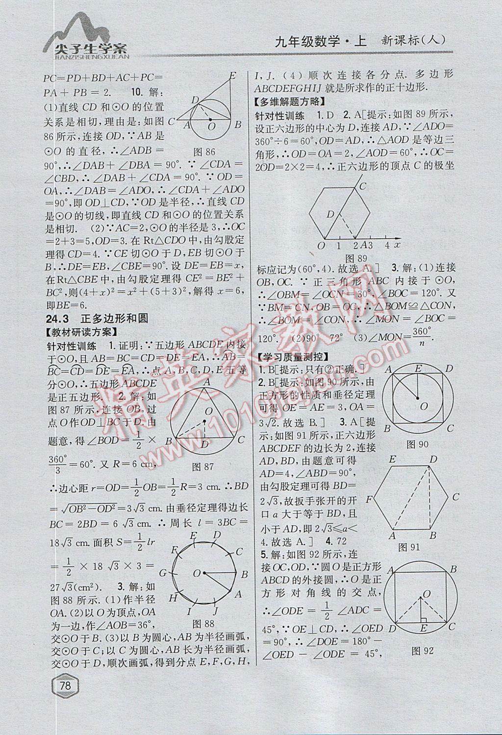 2017年尖子生學案九年級數(shù)學上冊人教版 參考答案第43頁