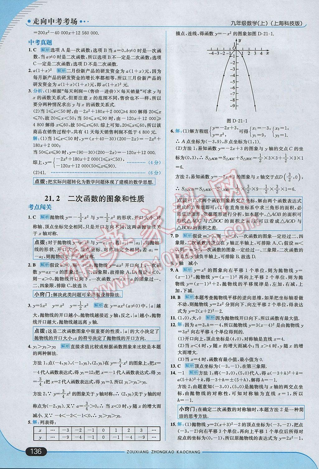 2017年走向中考考場九年級數(shù)學(xué)上冊滬科版 參考答案第2頁