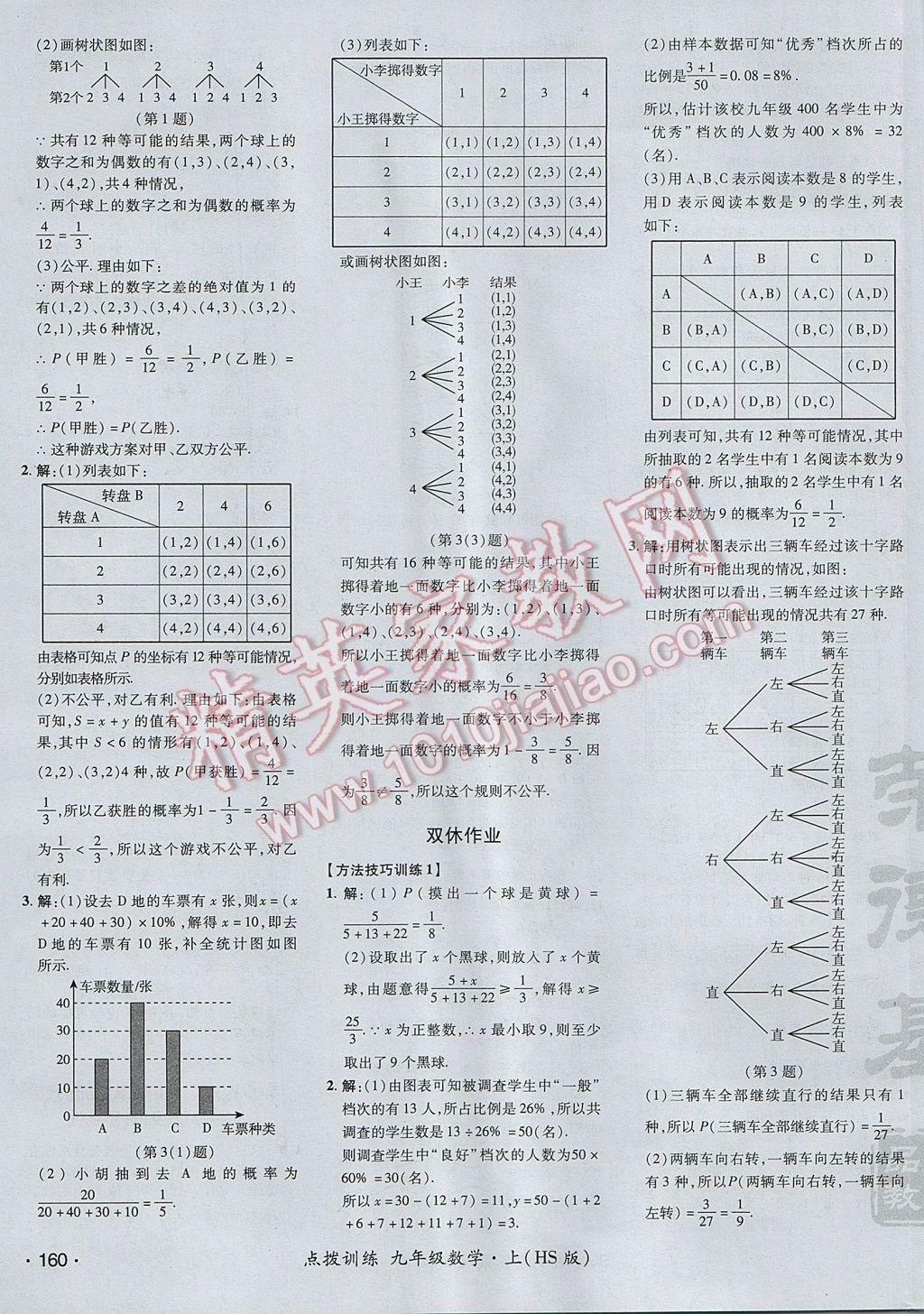 2017年點(diǎn)撥訓(xùn)練九年級(jí)數(shù)學(xué)上冊(cè)華師大版 參考答案第47頁(yè)