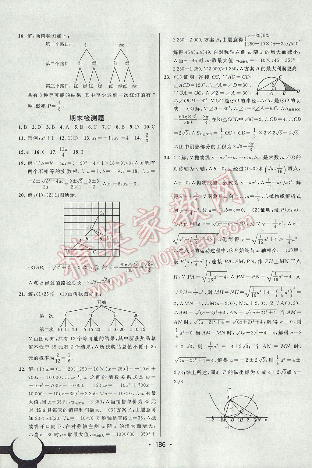 2017年同行學(xué)案學(xué)練測(cè)九年級(jí)數(shù)學(xué)上冊(cè)人教版 參考答案第30頁(yè)