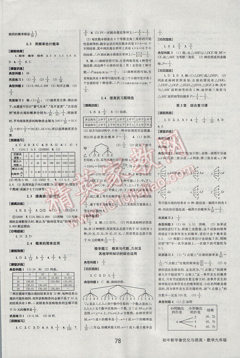 2017年初中新學(xué)案優(yōu)化與提高九年級數(shù)學(xué) 參考答案第6頁