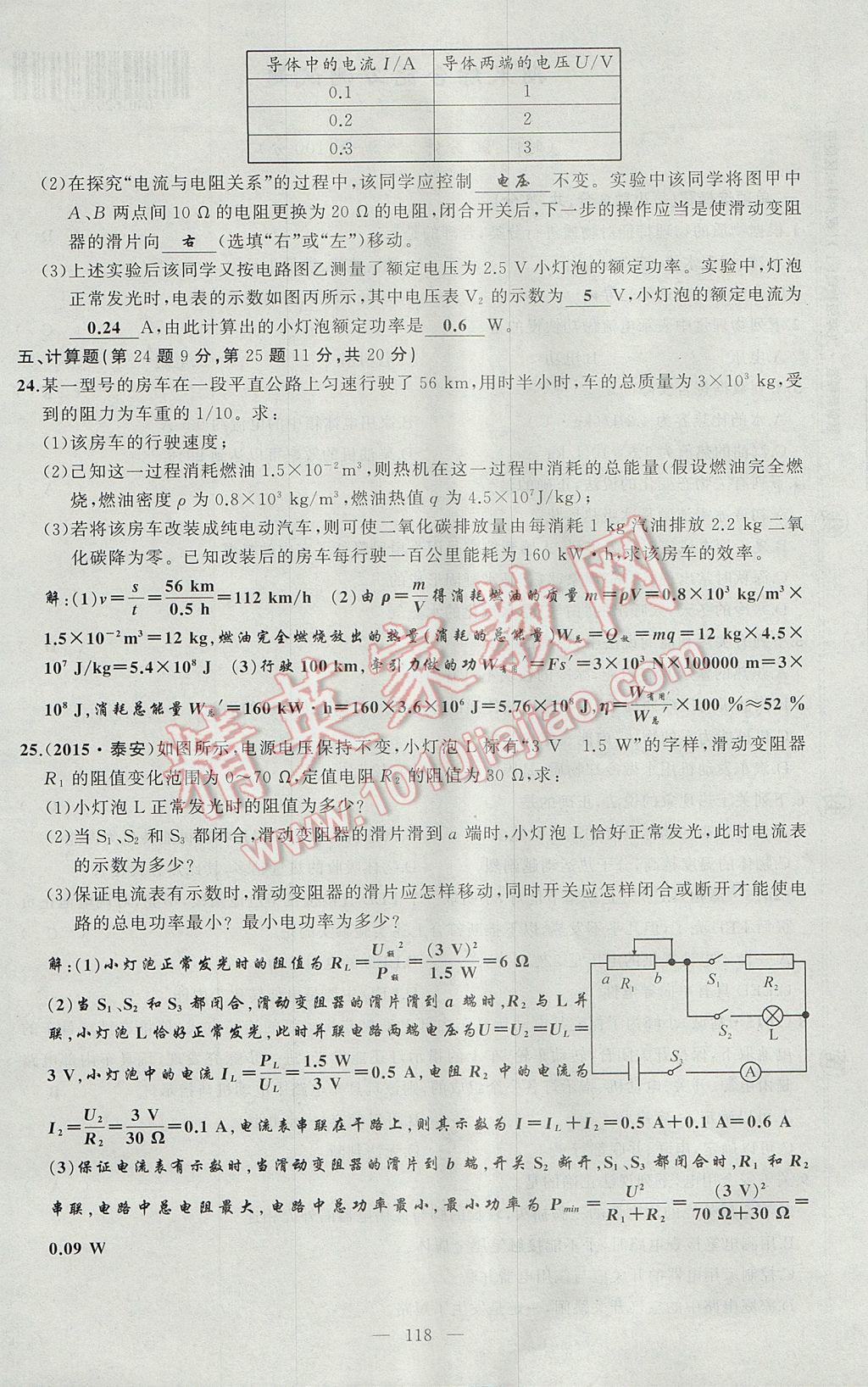 2017年原創(chuàng)新課堂九年級物理上冊滬科版 綜合能力測試題第118頁