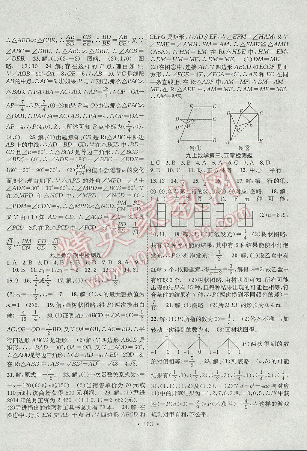 2017年課堂導(dǎo)練1加5九年級數(shù)學(xué)上冊北師大版 參考答案第19頁