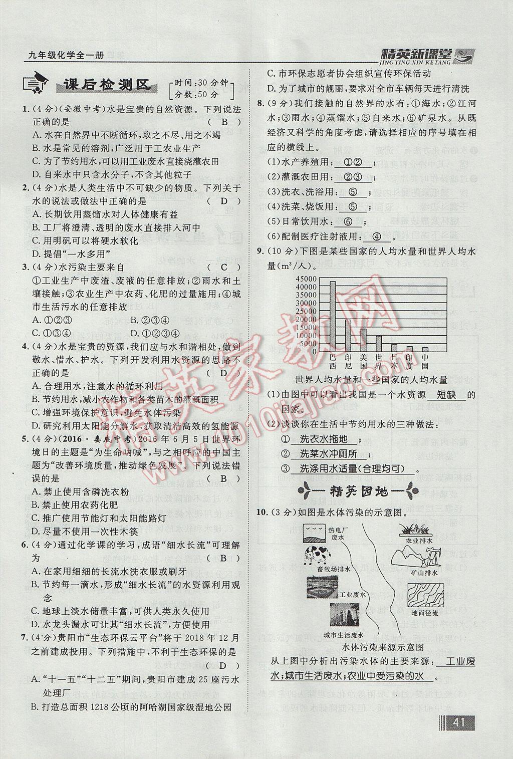 2017年精英新課堂九年級化學(xué)全一冊人教版貴陽專版 第四單元 自然界的水第189頁