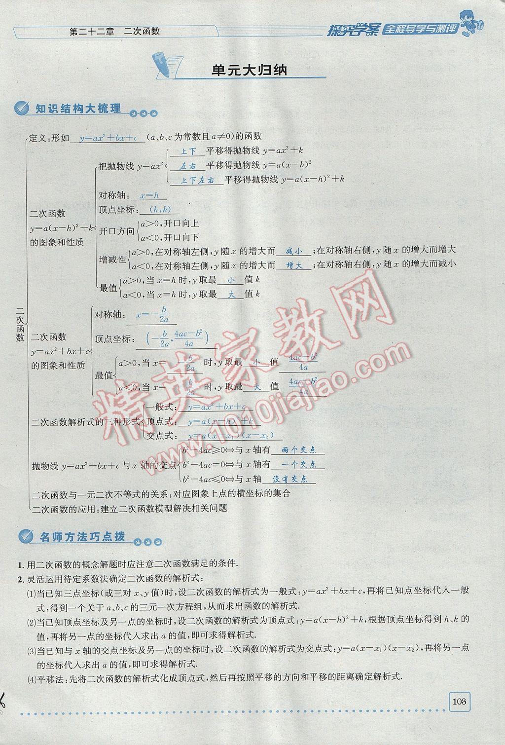 2017年探究學(xué)案全程導(dǎo)學(xué)與測(cè)評(píng)九年級(jí)數(shù)學(xué)上冊(cè)人教版 第二十二章 二次函數(shù)第134頁(yè)