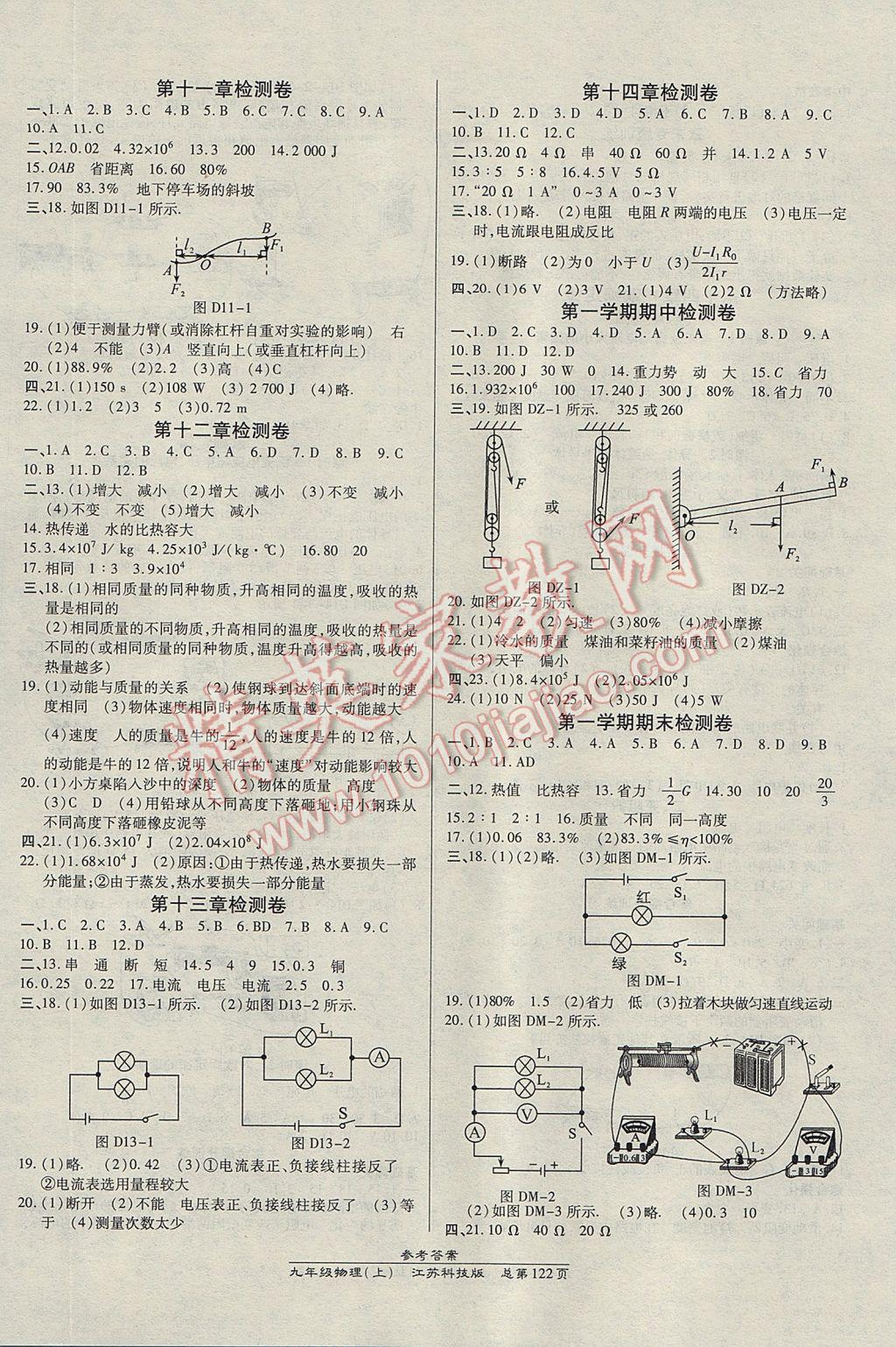 2017年高效課時(shí)通10分鐘掌控課堂九年級物理上冊蘇科版 參考答案第8頁