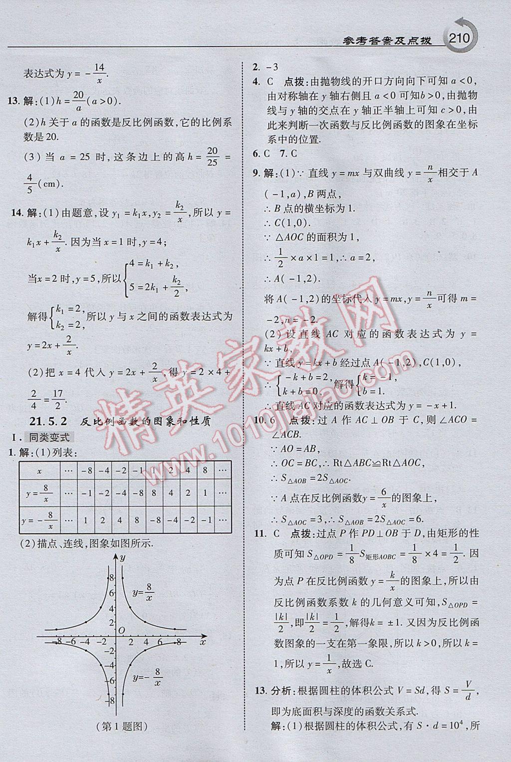 2017年特高級(jí)教師點(diǎn)撥九年級(jí)數(shù)學(xué)上冊(cè)滬科版 參考答案第12頁(yè)