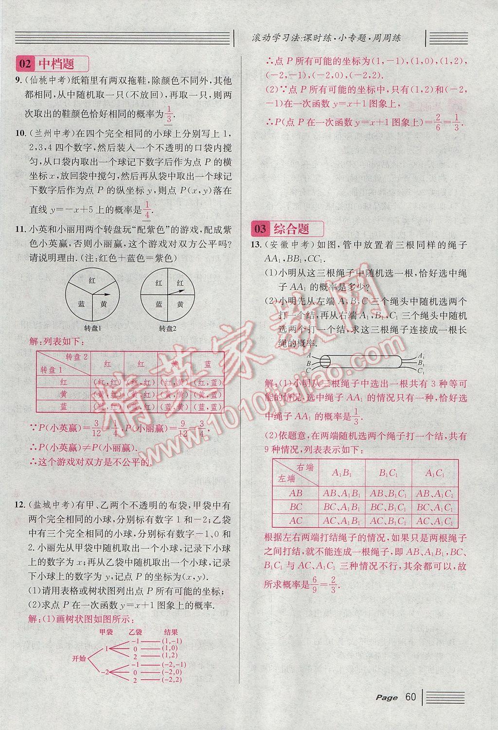 2017年名校課堂滾動學(xué)習(xí)法九年級數(shù)學(xué)上冊北師大版 第三章 概率的進一步認(rèn)識第66頁