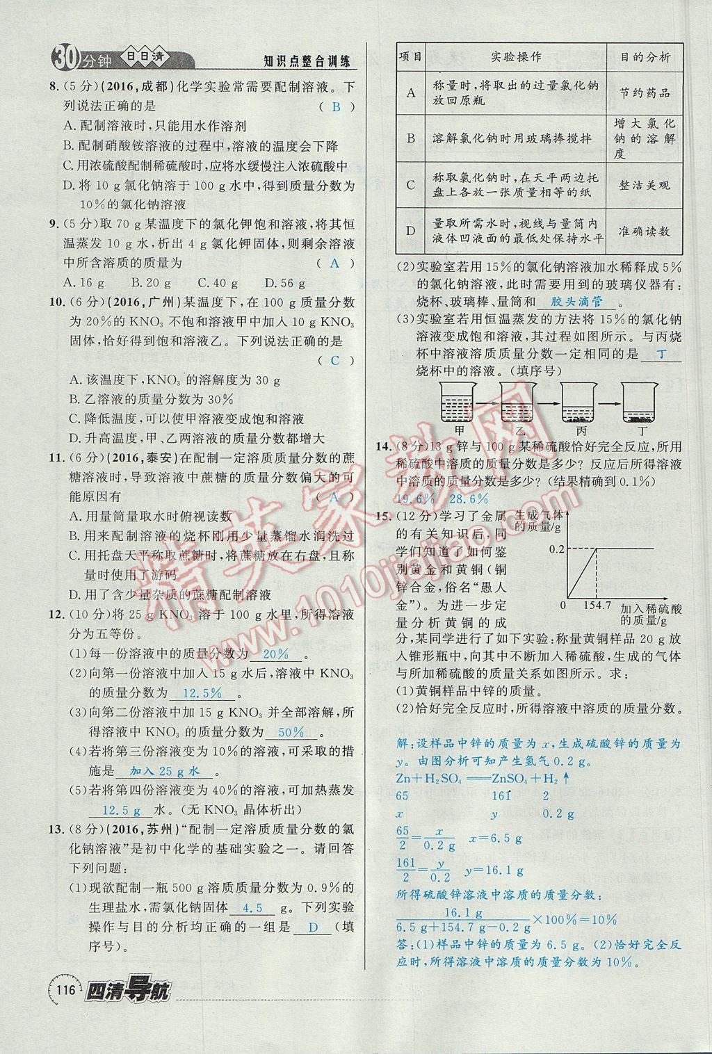 2017年四清導(dǎo)航九年級(jí)化學(xué)全一冊(cè) 第九單元 溶液第82頁(yè)