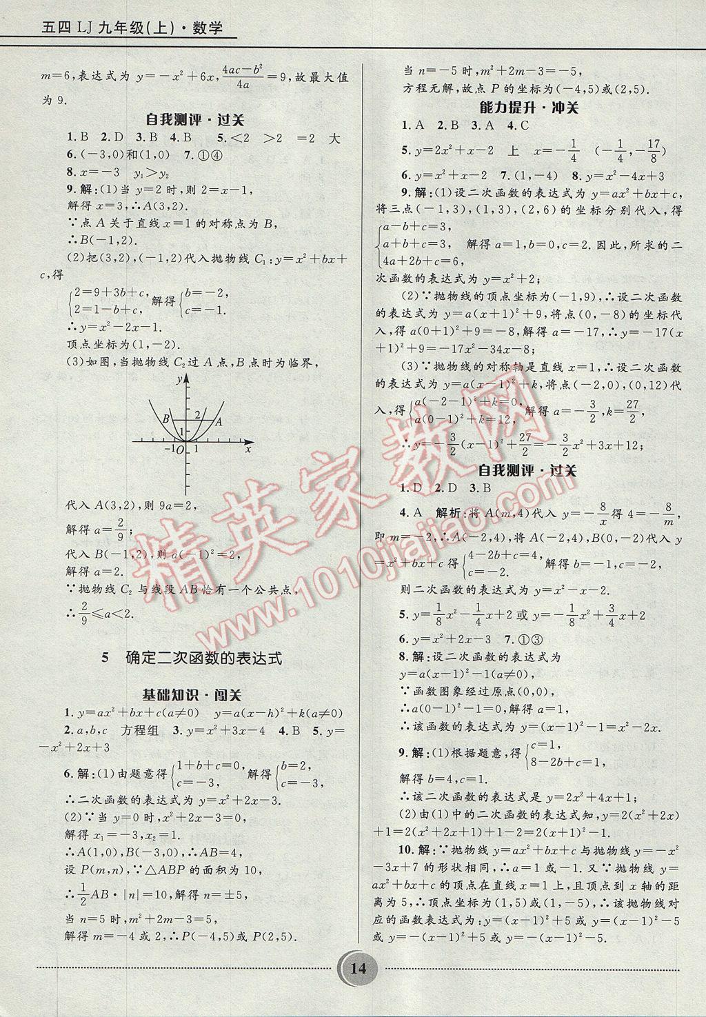 2017年夺冠百分百初中精讲精练九年级数学上册鲁教版五四制 参考答案第14页