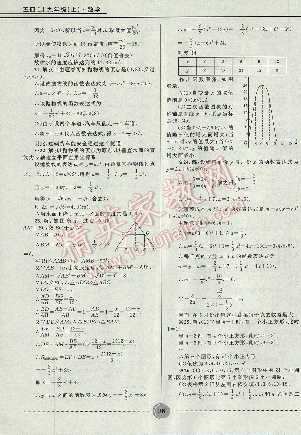 2017年奪冠百分百初中精講精練九年級數(shù)學(xué)上冊魯教版五四制 參考答案第38頁