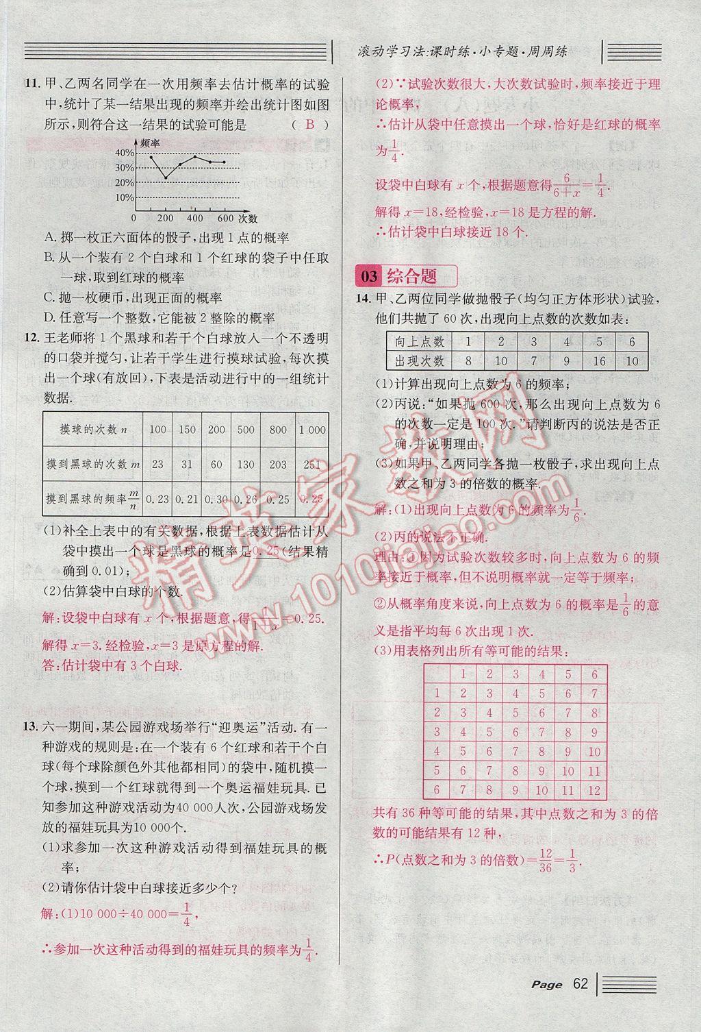 2017年名校課堂滾動(dòng)學(xué)習(xí)法九年級(jí)數(shù)學(xué)上冊(cè)北師大版 第三章 概率的進(jìn)一步認(rèn)識(shí)第68頁(yè)